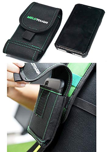 MELOTOUGH Tool Belt Suspenders Construction Work Suspenders with detachable phone holder + Fastener Bag Utility Canvas Zipper small tool bag Heavy Duty Mesh Window
