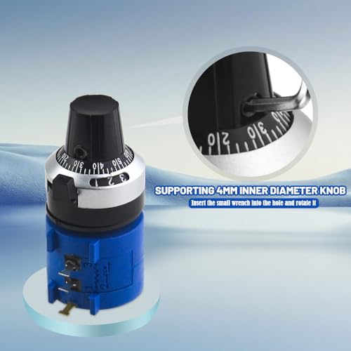 WMYCONGCONG 10k Ohm Potentiometer 3590S Rotary Potentiometer, Precision Potentiometer with 10 Turns, Wire Winding, Adjustable Resistance and Counting Knob, 3590S-2-103L