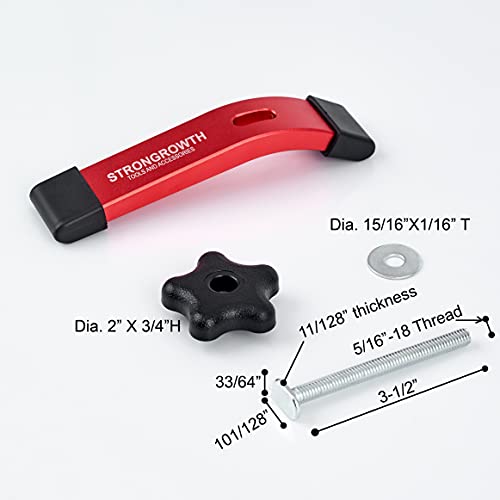 T track Hold Down Clamps for Woodworking,Red Color,6PK 6