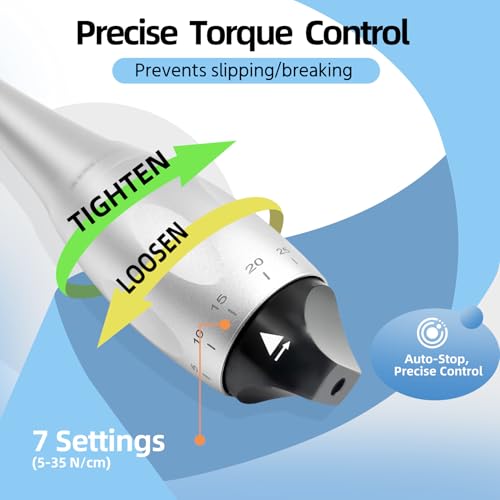Dental Implant Torque Wrench Kit, Dental Torque Wrench with 7 Torque Settings (5-35N.cm), Replaceable Head & 16 Precision Bits, Metal Lock, Autoclavable 135°C/275°F for Dental Clinic
