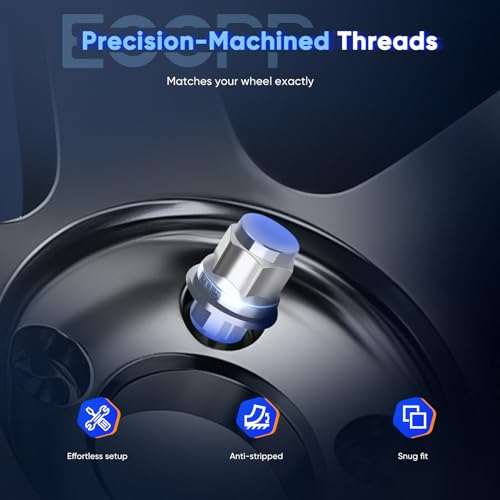 ECCPP Chrome Wheel Lug Nuts 20 Pieces 12x1.5 Mag Style Lugs 13/16" Head 0.72" Shank Width for 1995-2014 for Toyota for Avalon 1983-2014 for Toyota for Camry 1996-2010 for Toyota for rav4