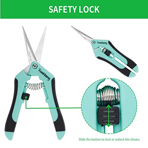 6PCs Pruning Shears Trimming Scissors Blades Gardening Hand Pruning Snips Titanium Coated Precision Bonsai Pruning Shear