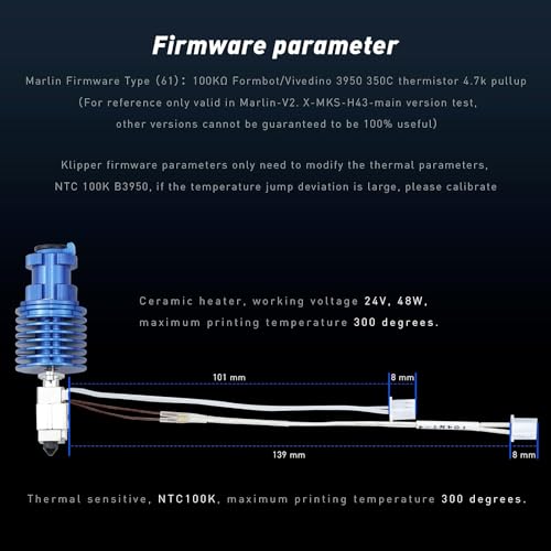 Upgraded High Speed Rapid Heat V6 Hotend 24V 48W Ceramic Heating Core Bimetal Heatbreak Hardened Steel Nozzle 0.4 Compatible with Voron 2.4 Prusa i3 MK3S MK3 MK2S 3D Printer