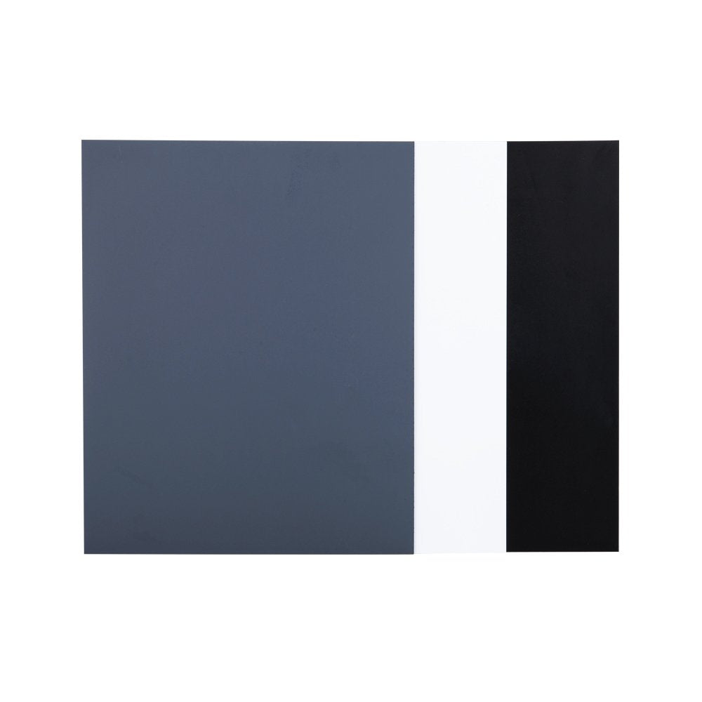 JJC 10" x 8" PVC White Balance Card Set for Achieving Perfect Color Balance in Your Photos - Including an 18% Neutral Grey Card, a White Card and a Black Card 8" x 10"