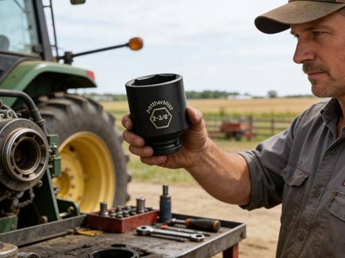 3/4" Drive 2-3/8" Deep Impact Socket Using in Wheel bearing locknuts,CrMo Steel with Heat Treated,Up to 1000 ft-lbs 2-3/8 inch 3/4 inch square-drive