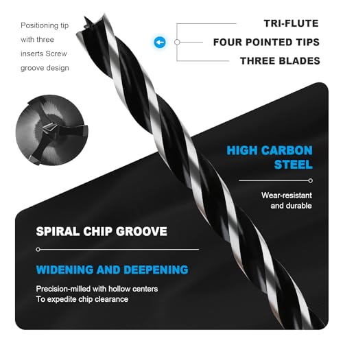 1-1/8" x 24" Auger Drill Bit with SDS Plus Shank for Wood 1-1/8"x24"