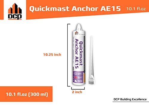 DCP Quickmast AE15 High-Strength Concrete Epoxy Anchoring System 2-Pack for Rebar & Threaded Rods with 3-Pack Replacement Nozzles