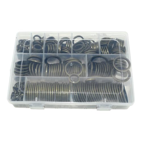 VARMHUS 378PCS Metal Bonded Sealing Washer Kit, Self-Centering Gasket Assortment for Automotive, M6 to M30 (12 Sizes)