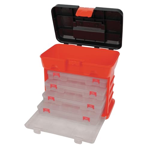 Performance Tool W54042 Plastic Storage Rack Tool Box with 4 Bins Plastic Tool/Storage Bin