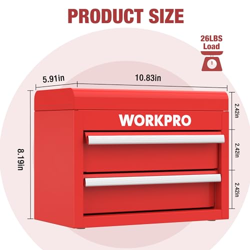 DuraTech 15" Metal Tool Box - Gifts for Dad & WORKPRO Mini Metal Tool Box
