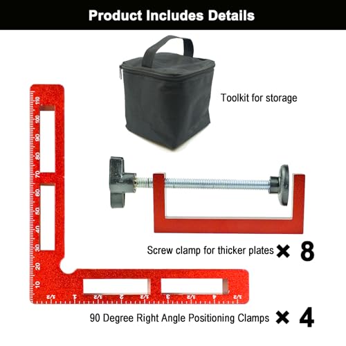 90 Degree Positioning Squares Right Angle Clamps for Woodworking - 4 Pack 5.5"Aluminum Alloy Woodworking Corner Clamps, for Picture Frame, Cabinet, Boxes, Drawers (4Pack 5.5'') 4Pack 5.5''
