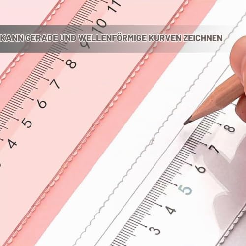 Pack of 5 Rulers 15 cm Primary School, Plastic Ruler 15 cm, Ruler Set Primary School, Transparent Precision Ruler, Ruler with Metric Scale, Ruler 15 cm Flexible, for Office, Home, School
