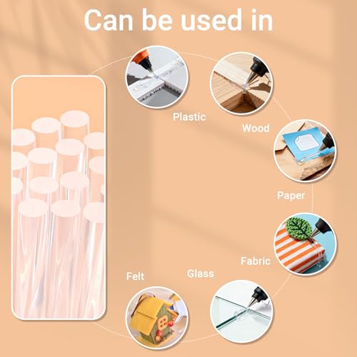 36 Pack Black Hot Glue Sticks & 50 Pack Crystal Clear Hot Glue Sticks, 4 x 0.43 in Full Size Hot Melt Adhesive for Car DIY Art Craft General Repairs