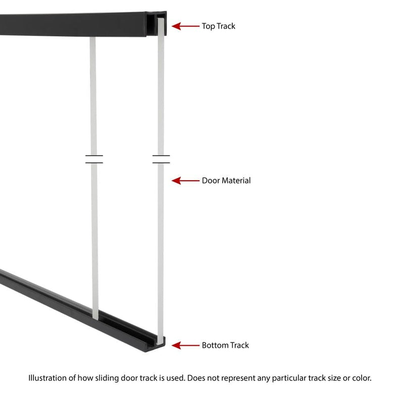 1/2" Panel Sliding Door Track - 36" Brown Plastic Upper & Lower Set, USA Made, Pack of 1 - Outwater 3 Feet (36 Inches)