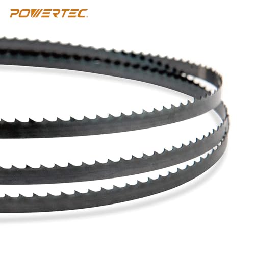 POWERTEC 59-1/2 Inch Bandsaw Blades Assortment w/ 9 Inch Band Saw Tires, Band Saw Blades 3PK with 9" x 1/2" x 5/32" Bandsaw Tires 2PK, Band Saw Accessories for Delta, Craftsman, Grizzly & Shop Fox 59-1/2 Inch Assortment w/ 9" Tires