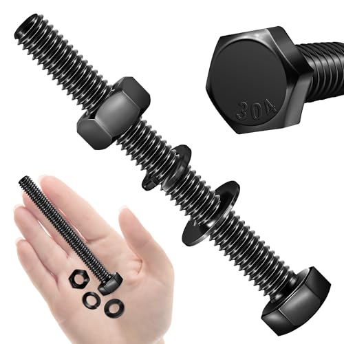 Mywish (10 Sets) 5/16-18 x 3" Hex Head Bolts and Nuts & 5/16-18 Hex Nuts, 50Pcs Hardware Nuts, 304 Stainless Steel 18-8 Bright Finish Hex Nuts 5/16 18 Inch, SAE Hex Drive Machine Screw Nuts