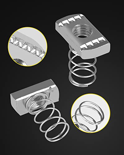 Strut Channel Nuts 1/2"-13 with Standard Spring - 30 Pcs, 1/2″ Drive 3/4″ (19mm) Strut Channel Impact Socket