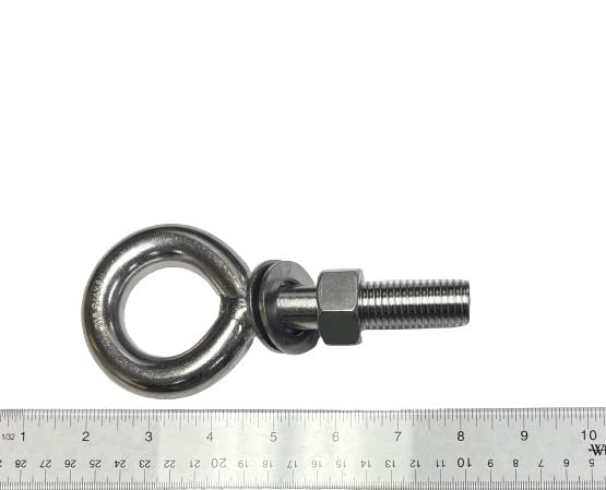 US STAINLESS Stainless Steel 316 Eye Bolt 3/4" x 6" UNC Short Thread Marine Grade Pitch of 10