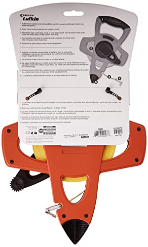 Crescent Lufkin 1/2" x 50' Hi-Viz Orange Fiberglass Tape Measure - FE050 15.2 m SAE Long Tape