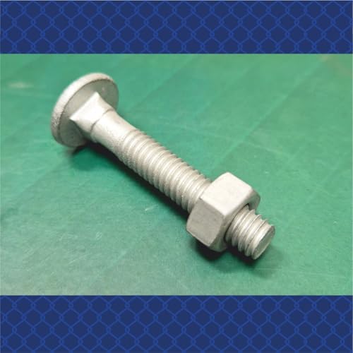 Galvanized Carriage Bolts & Nuts Set for Chain Link Fence, 25 Pieces (3/8" x2-1/2) 3/8"x2-1/2"