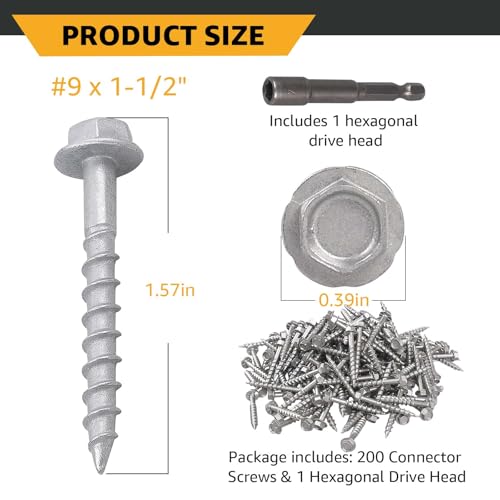 Joist Hanger Screws #9 x 1-1/2" Compatible with SD Connector Screws 200PCS