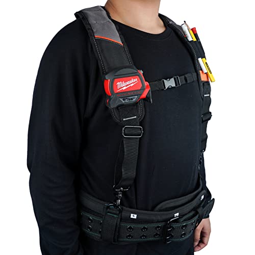 KUNN Tool Belt Suspenders Padded Mini Tool Pouch with Belt Clip