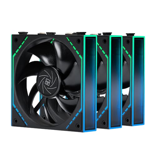 Thermalright TL-M12Q 120mm ARGB PWM PC cooling fan Black | Infinity Mirror ARGB, Daisy Chain Cable, 2000RPM PWM Control and S-FDB Bearing for Housing or Radiator TL-M12QX1