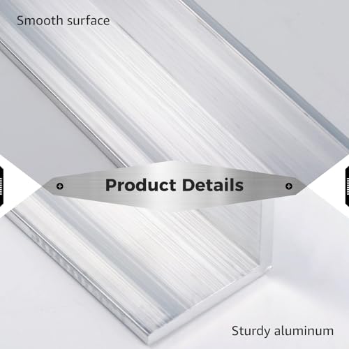 6 PCS 13-Inch Aluminum Angle 1x1 Inch, 1/8" Thick Structural Stock - 6061 Alloy Angle Iron for Framing, Shelving & DIY Projects, Heavy-Duty Metal Brackets 6PCS 1x1x1/8-inch