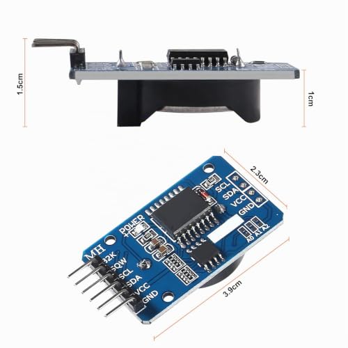 Real Time Clock RTC Module Compatible with I2C Real Time Clock, Precision Real Time Clock Module, Clock Module IIC RTC Module for Arduino and RPi with Battery (Pack of 3)