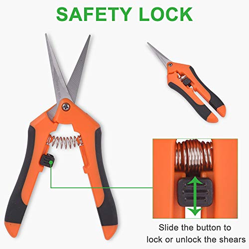 GROWNEER 9 Packs Pruning Shears Gardening Hand Pruning Snips with Straight Stainless Steel Precision Blades