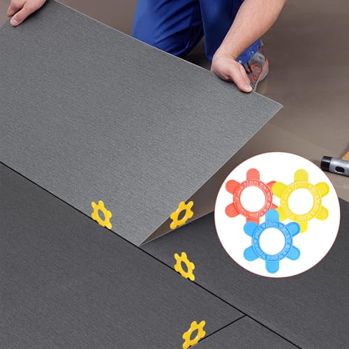 400 Pcs Reusable Hexagon Tile Spacers 1–5mm, 6 Sizes in 1 Large 6.7cm Plastic Tile Leveling Shims, Colour Coded Gap Clips for Wall & Floor Tiling, Fast Removal (Yellow) 400Pcs Yellow