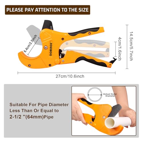PVC Pipe Cutter, Cuts up to 2-1/2", Ratchet type 2-1/2"(2PCS)