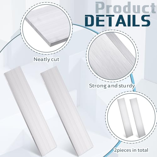 Hicarer 2 Pcs 1/4 (6mm) x 3 (75mm) Aluminum Flat Bar Square Aluminum Sheet Metal 6061 12" Long General Purpose Plate