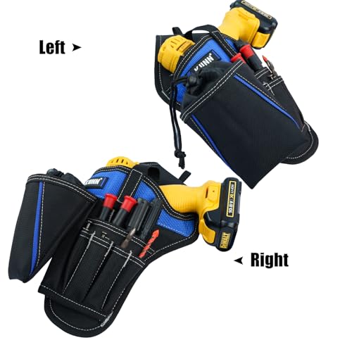 KUNN 3-in-1 Blue Drill Holster Set with Tool Belt and Magnetic Wristband,Right Handed + Left Handed