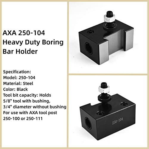 waltyotur AXA 250-104 Heavy Duty Boring Bar Holder, Quick Change Heavy Duty Boring Bar Tool Post Holder for CNC Lathe