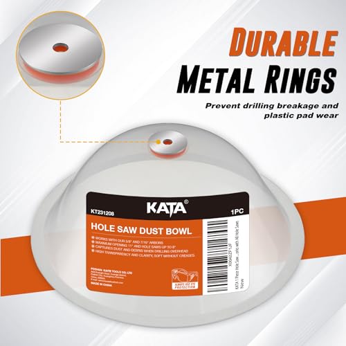 KATA 3 Pack Silicone Dust Bowl for Hole Saw, Hole Cutting Drywall and Ceiling Tile for Installing Recessed Lights, Hole Saw Accessories and Works with All Hole Saws, Extra 6pieces Metal Ring 3PACK