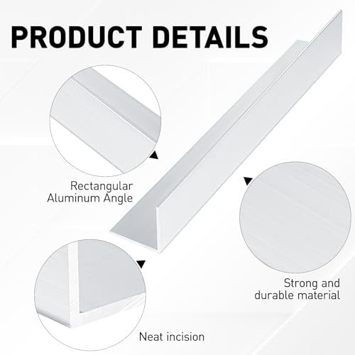 2PCS Aluminum Angle 6061,Aluminum Angle Stock 2" X 2",13" Length, 3/16" Thick Aluminum Structural Angle 6061 2" x 2" x 3/16" x 13"