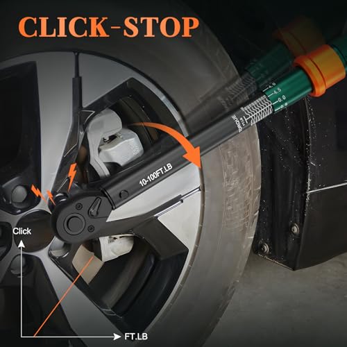 3/8" Click Torque Wrench, 10-100 Ft-Lb, 72-Tooth, ±3% Accuracy 10-100 ft.lb（3/8-Inch）