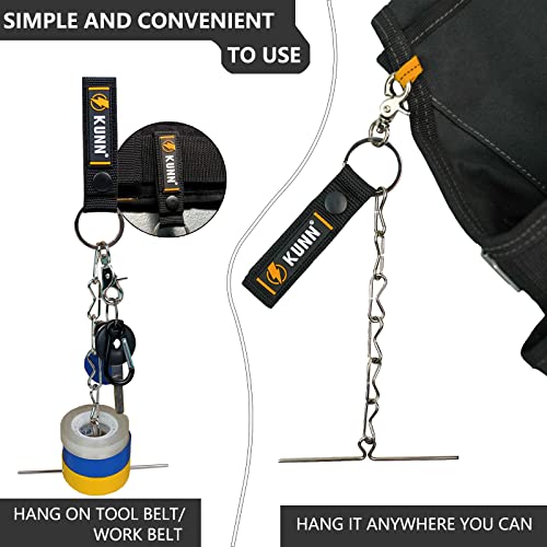 KUNN Leather Tool Belt Suspenders Construction Bag Suspenders & Electrical Tape Holder