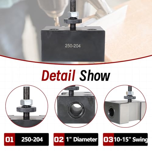 findmall BXA #4 Quick Change Heavy Duty Boring Bar Holder 250-204 Fit for 10-15" Swing Dia BXA Tool Holder