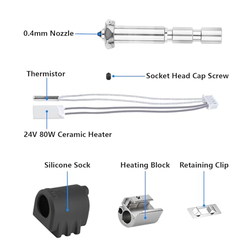 Hotend Kit for Anycubic Kobra 3 Max, 3D Printer Quick Swap Ceramic Composite Throat Tube Hotend Kit for Anycubic Kobra 3 Max Combo