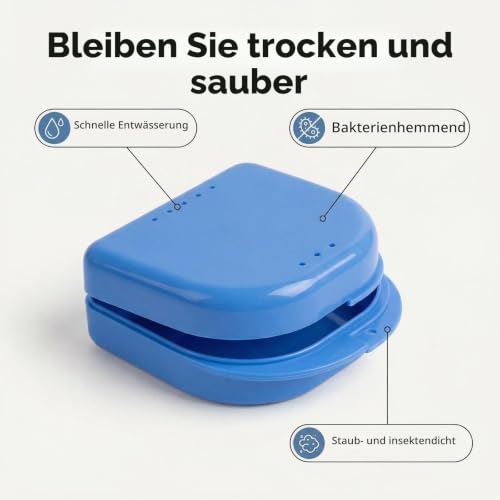 Braces Box, Pack of 3 - Practical and Hygienic Storage Box for Braces, Prostheses and Mouth Guard - Fun Colours for Children and Adults