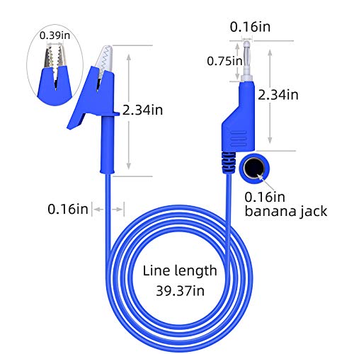 Goupchn 10PCS Test Leads Kit Dual-Ended Alligator Clip with Stackable Banana Plug to Alligator Clip Copper Flexible Cable Wires for Electrical Testing 3.3ft/1m
