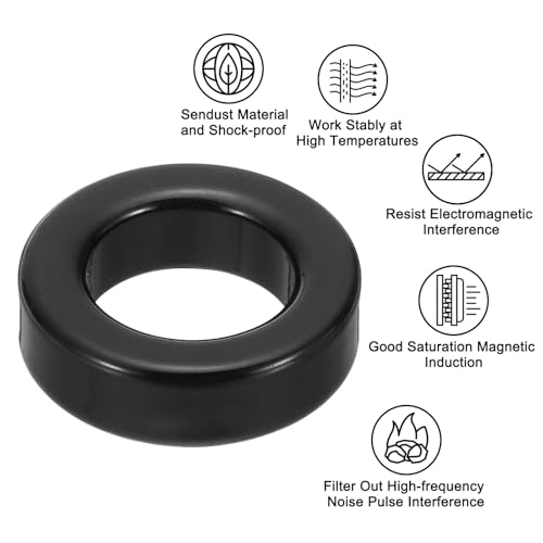 QUARKZMAN Toroid Core 23 x 36 x 13 mm Iron Ferrite Chokes Ring Power Toroidal Transformer Stabilisation Signal Transmission Resistance Electromagnetic Interference Black Pack of 2 23x36x13mm
