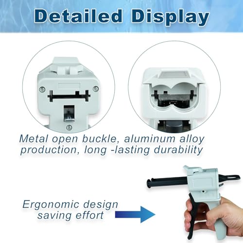 Dispensing Gun Kit Mixing Dispenser Gun with Mixing Nozzle Tip and 100 Pieces White Epoxy Mixing Tips Nozzles Straws Mixer