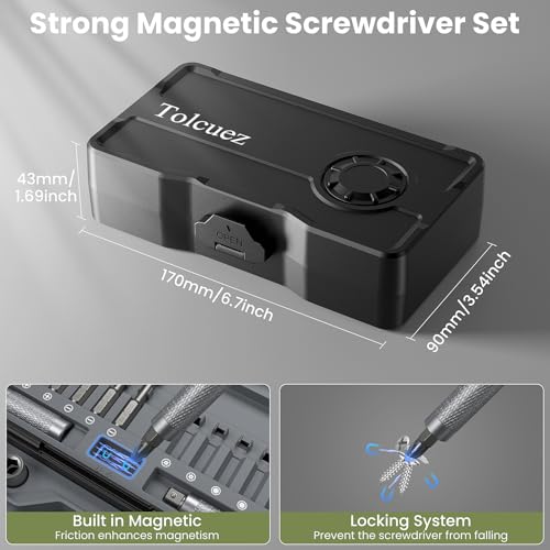 69 in 1 Magnetic Screwdriver Set with 4 Handles, Ratcheting Screwdriver Set, S2 Steel Bits, Precision & T-Handle, Multi Bit Tool Kit for Home, Auto, Repair, Furniture 69 in 1