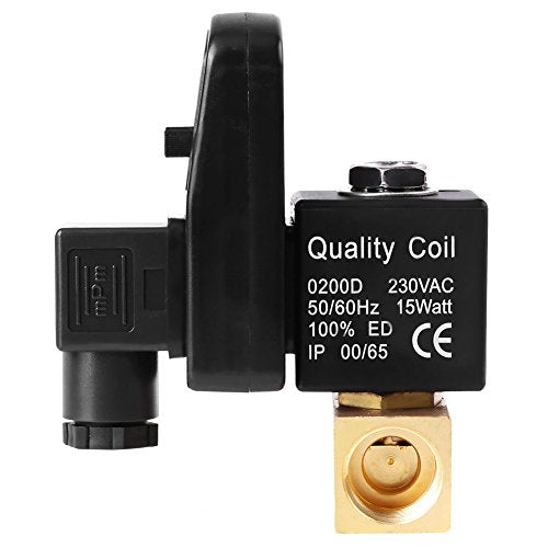 Automatic Electronic Drain Valve for Air Compressor Condensate Management, G1/2 DN15 Air Tank Water Moisture Automatic Timed Drain Valve with Separated Solenoid (AC 230V)
