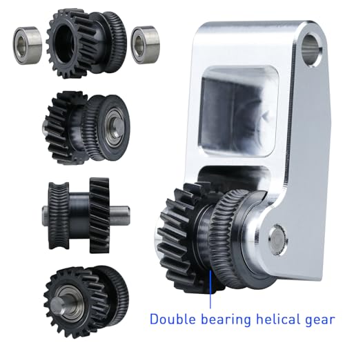 Upgrade Oblique Tooth Nano Coating Hardened Steel Extruder Gears with Aluminum Handle Compatible with Bambulab X1, X1 Carbon/Combo, P1P, P1S, P1S Combo 3D Printer Accessories