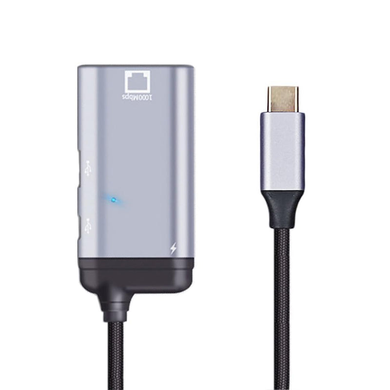 NFHK USB-C Type-C USB3.1 to 1000Mbps Gigabit Ethernet Network LAN Adapter with Female PD Power Port USB-C to LAN 1000Mbps+PD+OTG