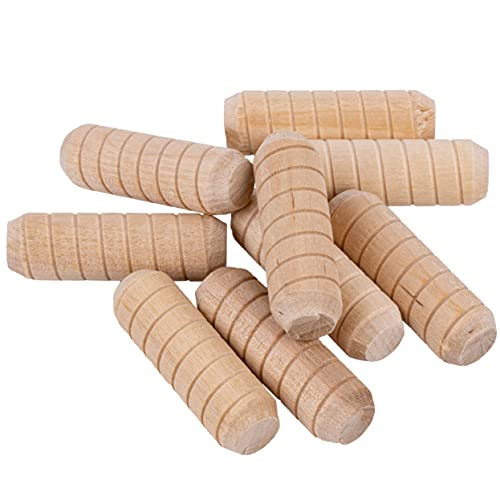 Spiral Grooved Hardwood Dowel Pins | 5/8" X 2" | Pack of 50 Approx. | Wooden Furniture Dowel Pins for Strong Connection | Furniture Making, Refurbishing or Crafts | UA-020-W 5/8" X 2"